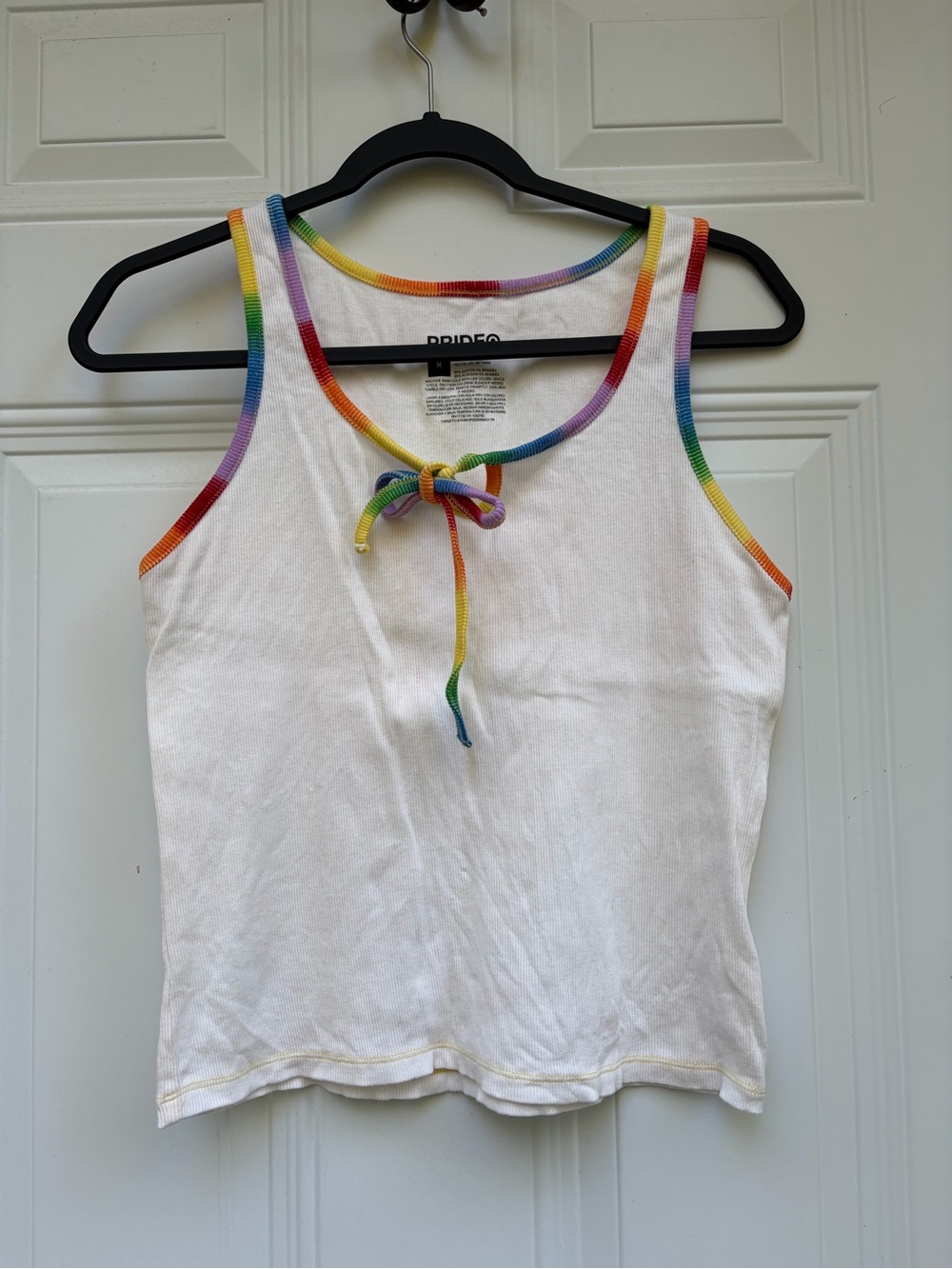 Rainbow-Trim Pride Tank Top